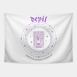 Tarot card the devil  with meaning. Tapestry