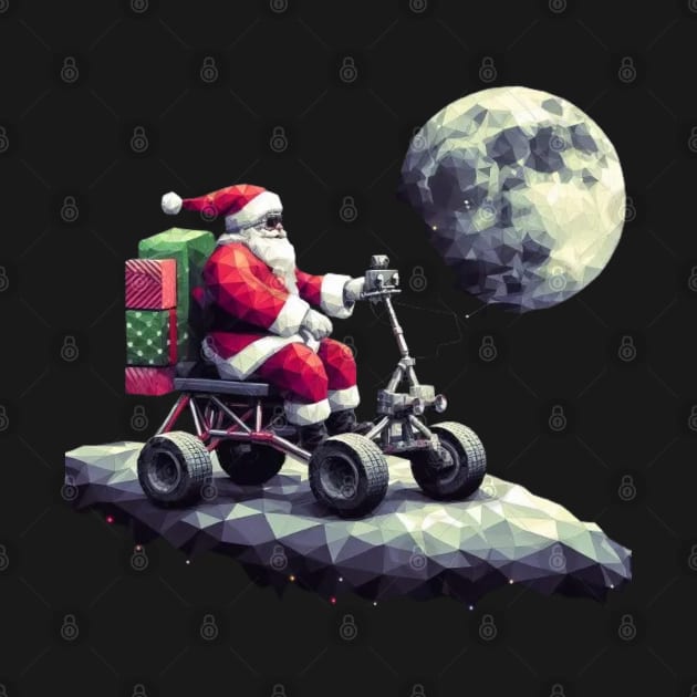 Christmas Santa at Moon by fadinstitute