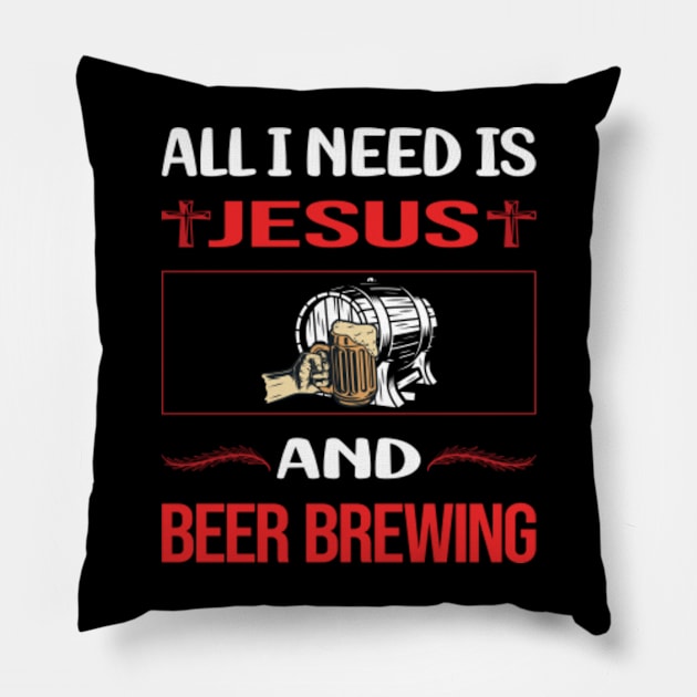 Funny Jesus Beer Brewing Pillow by Happy Life