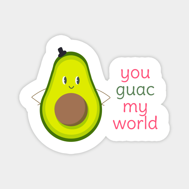 You Guac My World Cute Avocado Boy Couple Design 1 Magnet by hitoridraws