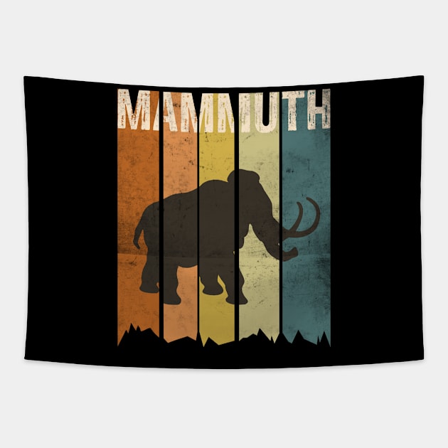 Vintage Sunset Mammoth Animal Gift Tapestry by RRDESIGN