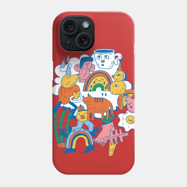 Playful Kawaii Doodle Cartoon Chaos Gang Phone Case by SSO Symbol