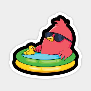 Cool and Relaxed Swimming Sunglasses Bird in a Pool Magnet