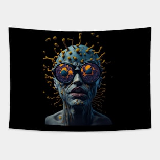 Techno Organism - Catsondrugs.com - rave, edm, festival, techno, trippy, music, 90s rave, psychedelic, party, trance, rave music, rave krispies, rave flyer Tapestry