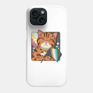 Cute Bengal Cat Holding Disability Pride Flag New Version Phone Case