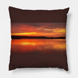 Lovely sunset by the lake Pillow