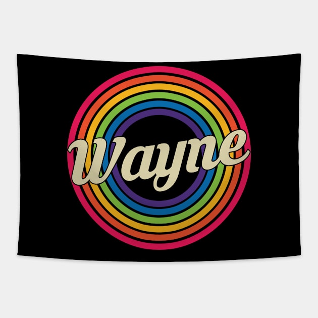 Wayne - Retro Rainbow Style Tapestry by MaydenArt