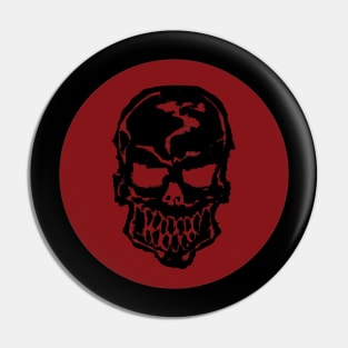 Red Circle Skull Pin