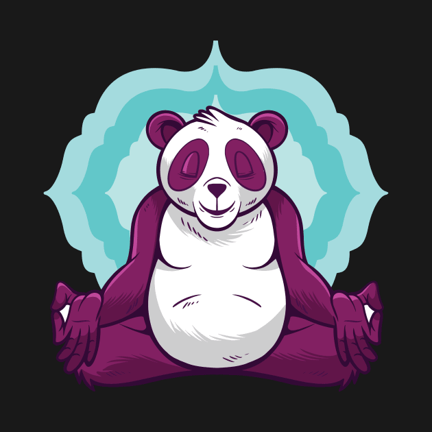 Panda yoga meditation funny by Midoart