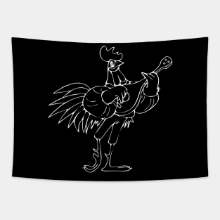 chicken monoline Tapestry