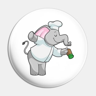 Elephant as Chef with Salt shaker Pin