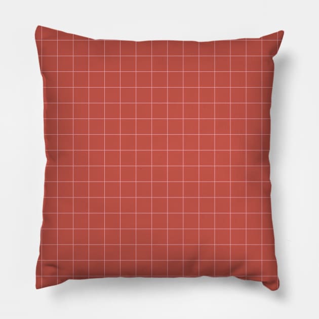 simple red pink lines lines boho grid Pillow by mariacaballer