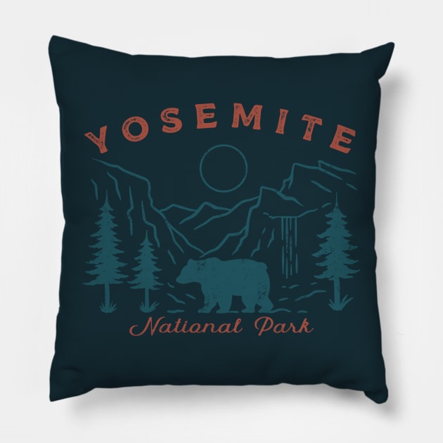 Yosemite National Park Pillow by SommersethArt