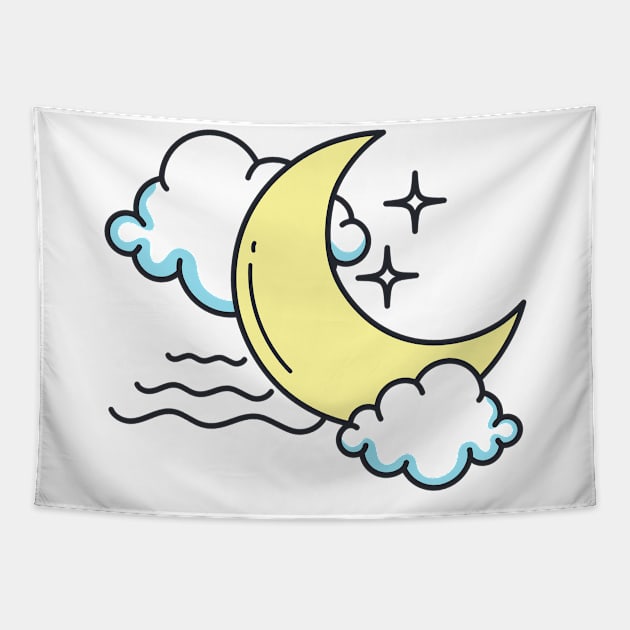 Dreamy Moon Tapestry by mazdesigns