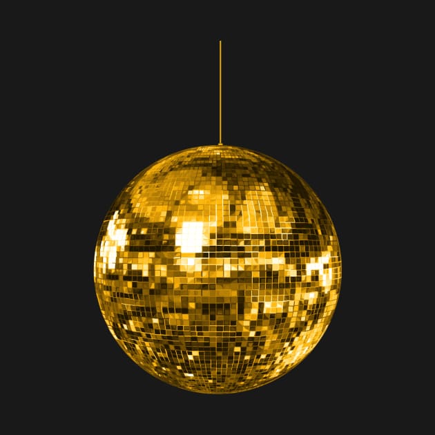 Gold Yellow Disco Ball by Art by Deborah Camp