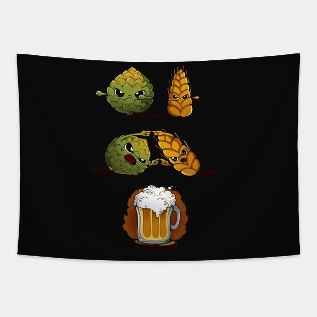 Beer fusion design, funny design Tapestry by Cervezas del Zodiaco