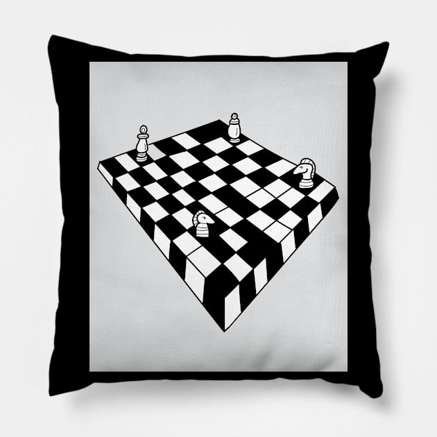 Chessboard Player Chess Pieces Pillow by flofin