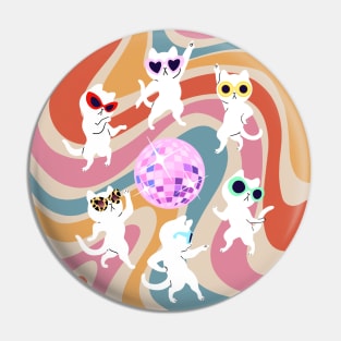 Disco Night Dancing Cats Pin