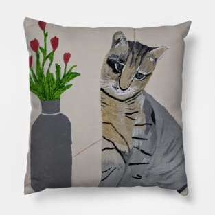 Tabby Cat Print Pillow