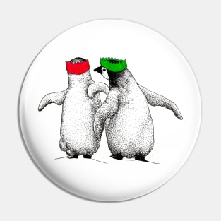 Festive Penguin Chicks Pin