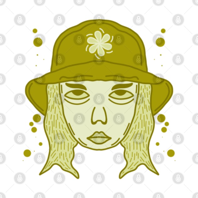 Green Woman with Flower Hat by Aisiiyan