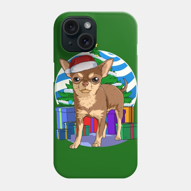 Chihuahua Dog Cute Santa Christmas Gift Phone Case by Noseking