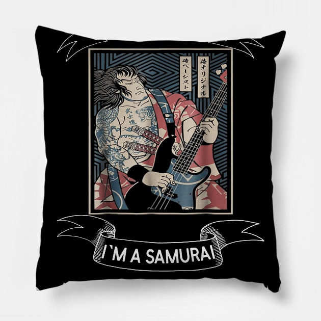 I am not retired I`m a Samurai Bassist - Samurai Champloo T-shirt Pillow by kikuchu