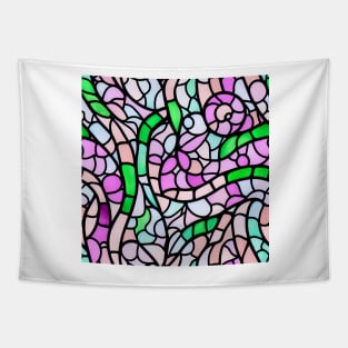 Pastel Garden - Stained Glass Design Art Tapestry