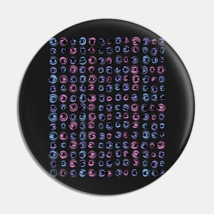 Purple Blue Eyes Modern Decorative Abstract Mosaic Dots Pattern Night Pin