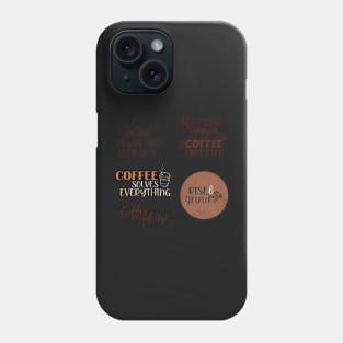 Coffee quotes sticker pack Phone Case