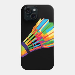 Colorful Shuttlecock (Badminton) in vector wpap pop art design Phone Case