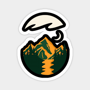 forest and hills retro style Magnet