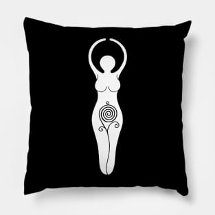 Spiral Goddess in White Pillow