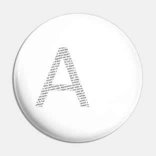 Typographic monogram cutout Pin