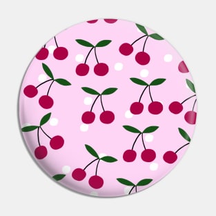 Cute Cherry Pattern on Pink Background Pin