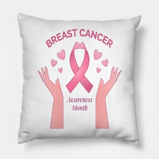 In October We Wear Pink Breast Cancer Awareness Survivor Pillow