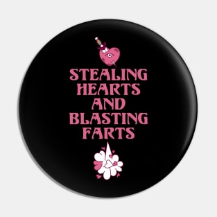 Stealing Hearts and Blasting Farts Unicorn Rainbow Magic Pin