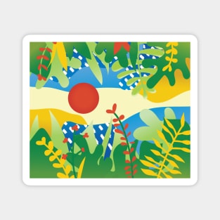 Abstract Jungle Landscape Magnet