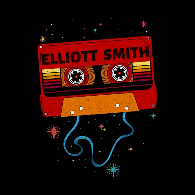 Elliott Smith / Retro Vintage Cassette Tape / Music Fanart by EliseOB