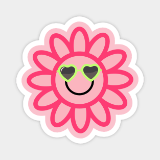 Smiley Face Flower Magnet