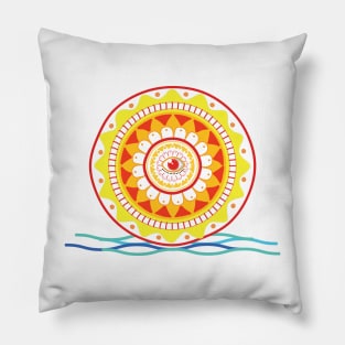 The Sun and the Sea Mandala Pillow