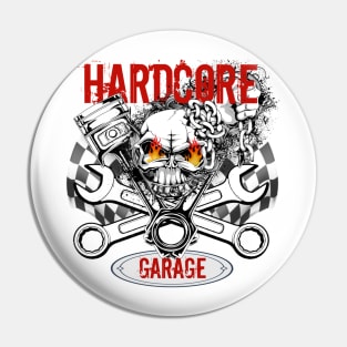 Hardcore Garage - Skull Crossed Wrenches and Pistons Pin