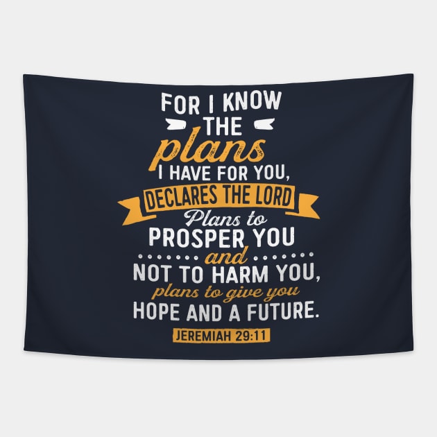 Jeremiah 29:11 Bible Verse Christian Tapestry by Dailygrind