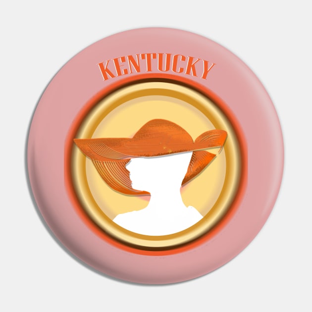 Kentuky Women Hat Horse Racing Pin by Fersan