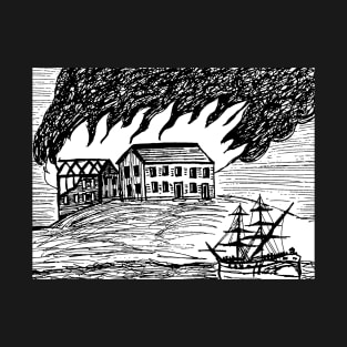 The Burning of Fort Johnston - Back Print T-Shirt