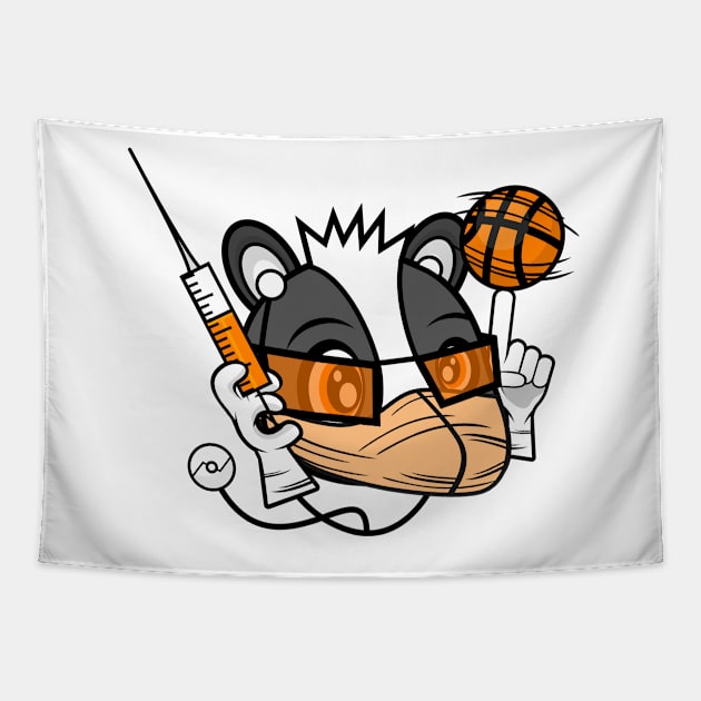 Basketballing Dr. Badger Æmber Tapestry by MOULE