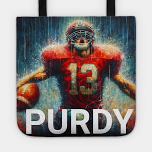 Brock Purdy Oil paint American football Tote