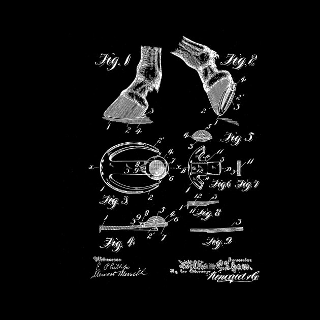 Horse Shoe Vintage Patent Drawing by TheYoungDesigns