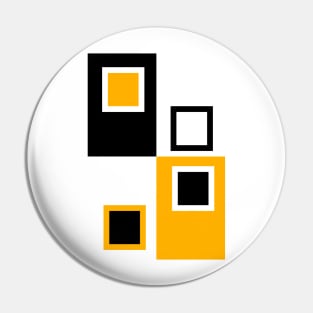 Orange, black and white abstract Pin