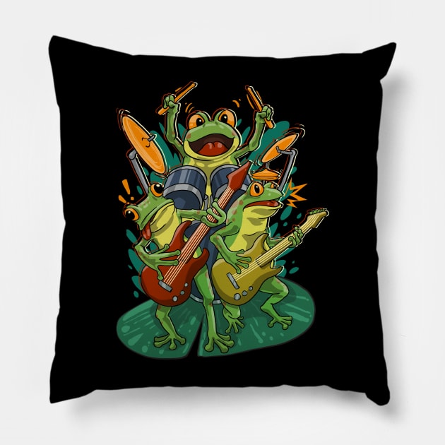 frog band Pillow by Crow Creations